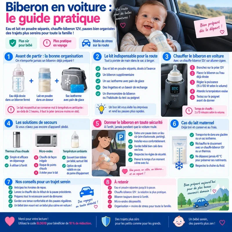 Biberon en voiture : comment faire sur un long trajet ?