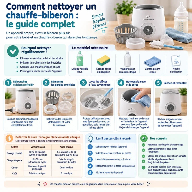 Comment nettoyer un chauffe-biberon : le guide complet