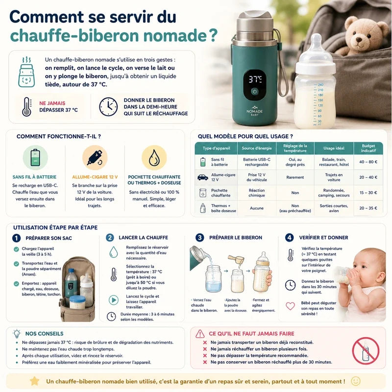 Comment se servir d'un chauffe-biberon nomade ?