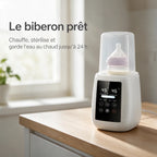 Chauffe-biberon stérilisateur avec biberon sous cloche – chauffe, stérilise et garde l'eau au chaud jusqu'à 24 h