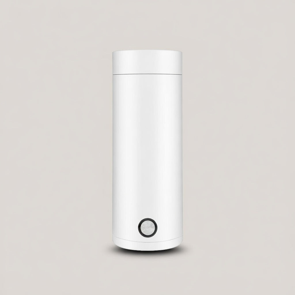 Chauffe-biberon électrique portable blanc en acier inoxydable 304 avec design compact type thermos – bouilloire de voyage pour lait bébé et boissons chaudes