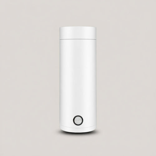 Chauffe-biberon électrique portable blanc en acier inoxydable 304 avec design compact type thermos – bouilloire de voyage pour lait bébé et boissons chaudes